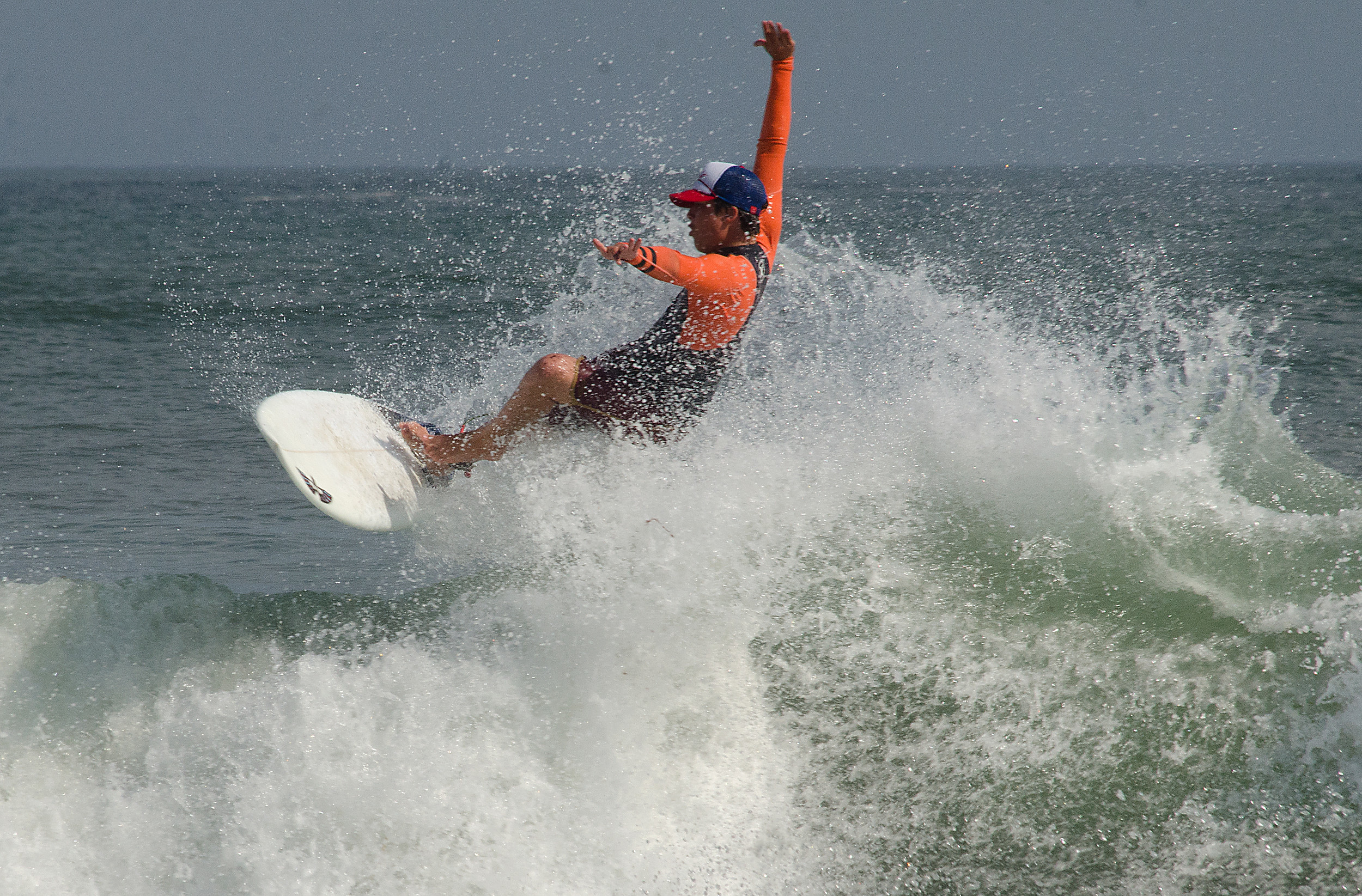 Ed Barend catches air off a wave.