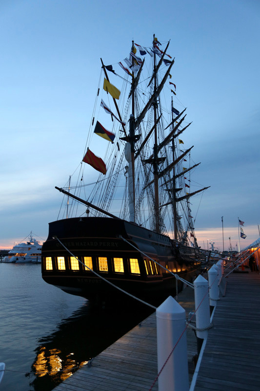 SSV Oliver Hazard Perry at sunset